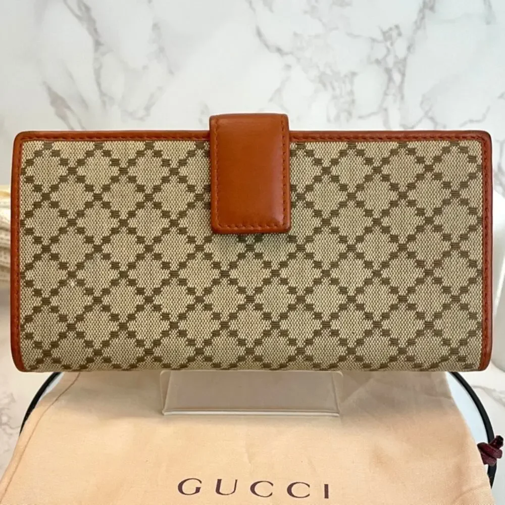 Gucci Vintage Diamente Continental Canvas Fold-Over Wallet
